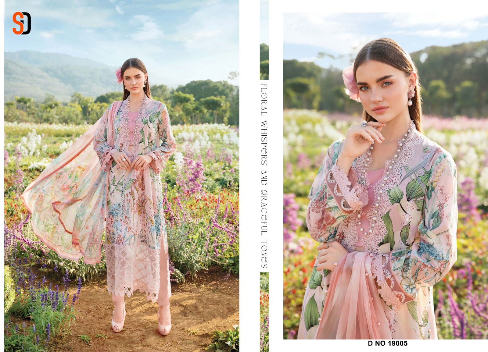 Maria B Chikankari Vol 19 By Shraddha Cotton Dupatta Dress Material Orders In India